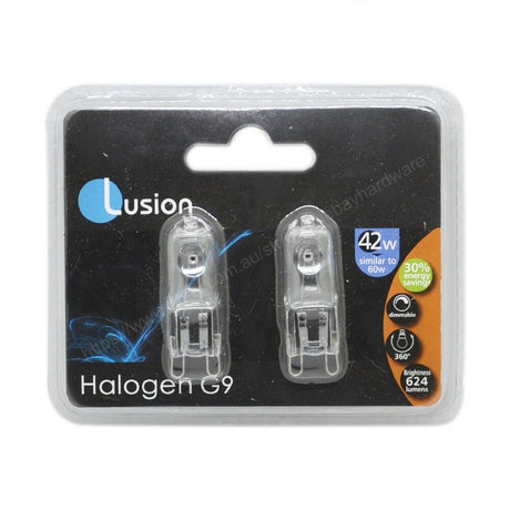 Lusion Bi-Pin Halogen Light Bulb G9 240V 42W Clear 2Pcs 30407