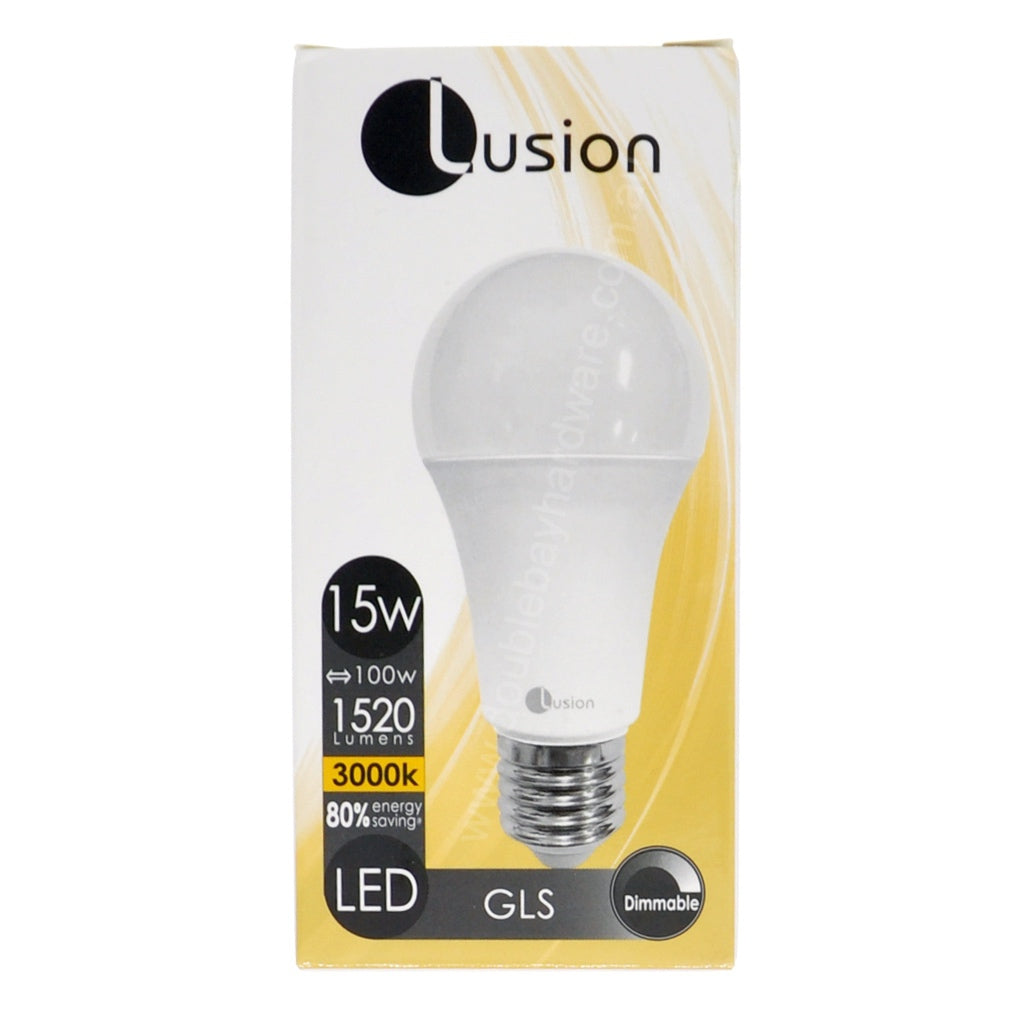 Lusion GLS LED Light Bulb E27 240V 15W W/W Opal 20430