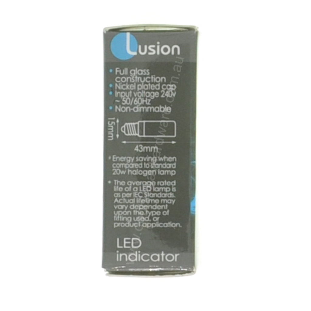 Lusion LED Indicator Bulb E12 240V 1.5W W/W Opal 20300