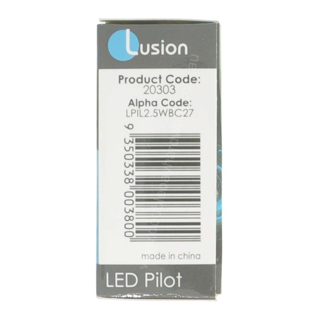 Lusion Pilot LED Light Bulb B22 240V 2.5W W/W Opal 20303