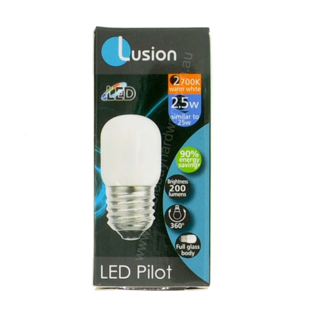 Lusion Pilot LED Light Bulb E27 240V 2.5W W/W Opal 20304