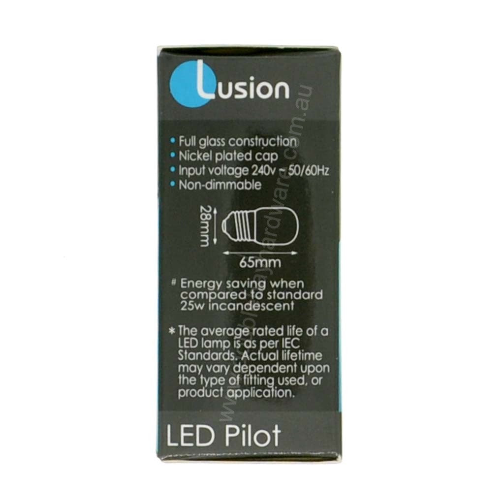 Lusion Pilot LED Light Bulb E27 240V 2.5W W/W Opal 20304