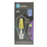 Lusion ST64 Filament LED Light Bulb B22 240V 8W C/DL 20978