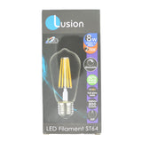 Lusion ST64 Filament LED Light Bulb E27 240V 8W W/W 20975