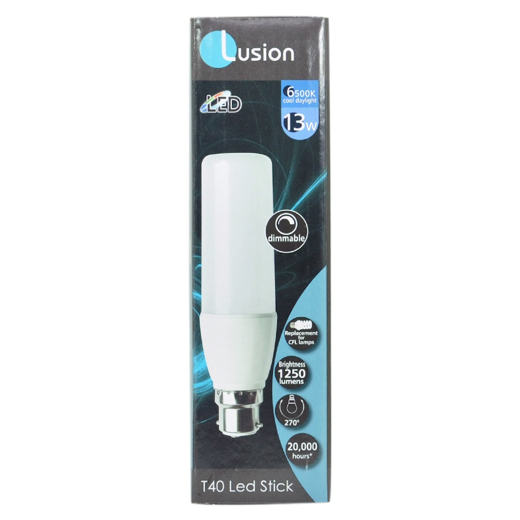 Lusion T40 LED Stick Light Bulb B22 240V 13W C/DL 21022