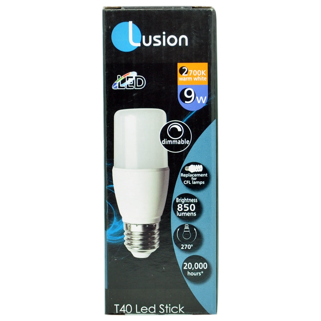 Lusion T40 LED Stick Light Bulb E27 240V 9W W/W 21011