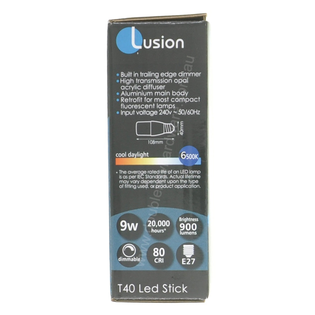 Lusion T40 LED Stick Light Bulb E27 240V 9W C/DL 21025