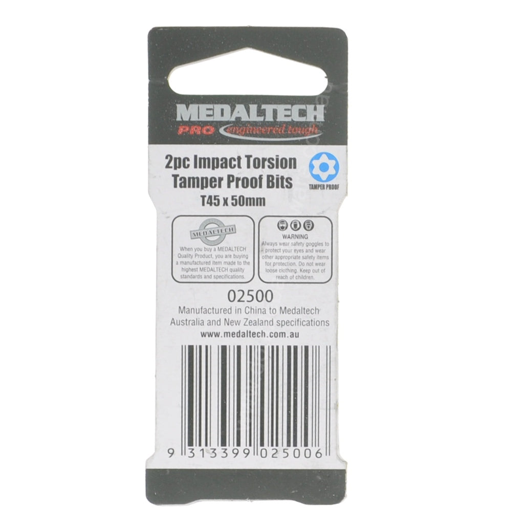 MEDALTECH Impact Torsion Tamper Proof Torx Bit T45X50mm 02500