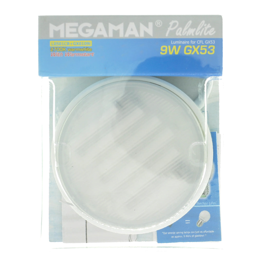 MEGAMAN Compact Fluorescent Light Bulb GX53 240V 9W W/W