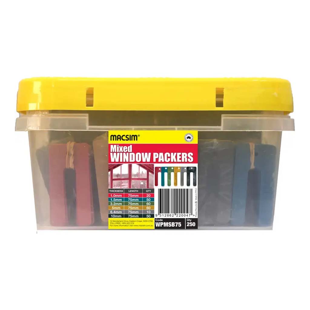 Macsim Window Packers Mixed Bucket 75mm 250Pcs WPMSB75