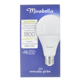 Mirabella GLS LED Light Bulb E27 240V 18W W/W Opal