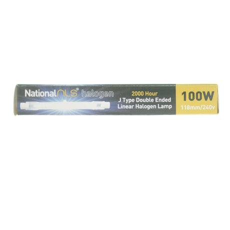 National nls Double Ended Linear Halogen Light Bulb R7s 240V 100W 118mm 10243NLS