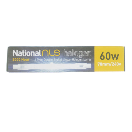 National nls Double Ended Linear Halogen Light Bulb R7s 240V 60W 78mm 10433NLS