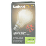 National nls GLS Halogen Light Bulb B22 240V 28W Frost