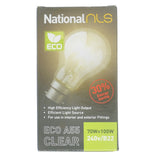 National nls GLS Halogen Light Bulb B22 240V 70W Clear 10322NLS