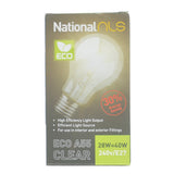 National nls GLS Halogen Light Bulb E27 240V 28W Clear 10327NLS