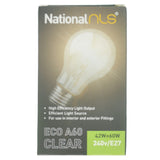 National nls GLS Halogen Light Bulb E27 240V 42W Clear 10328NLS