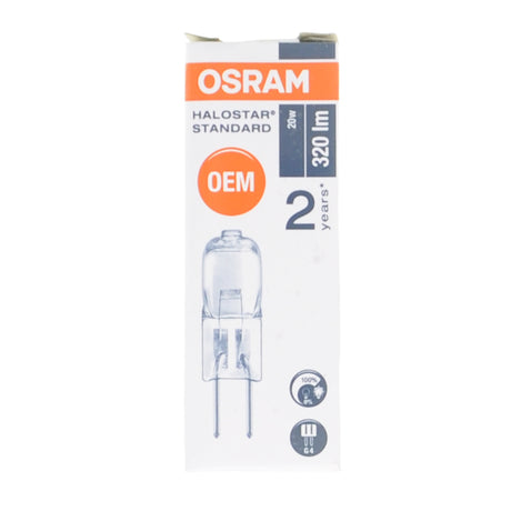 OSRAM Bi-Pin HALOSTAR Halogen Light Bulb G4 12V 20W Clear 64425