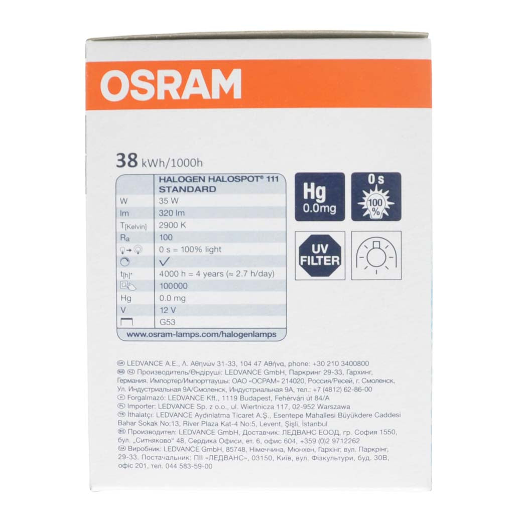 OSRAM Halogen ALU HALOSPOT 111 G53 12V 35W 24° 41832FL