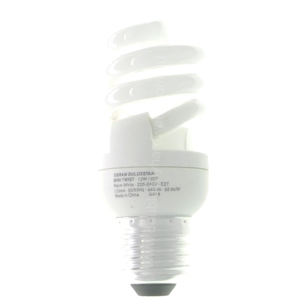 OSRAM Spiral Energy Saving Light Bulb E27 240V 12W W/W