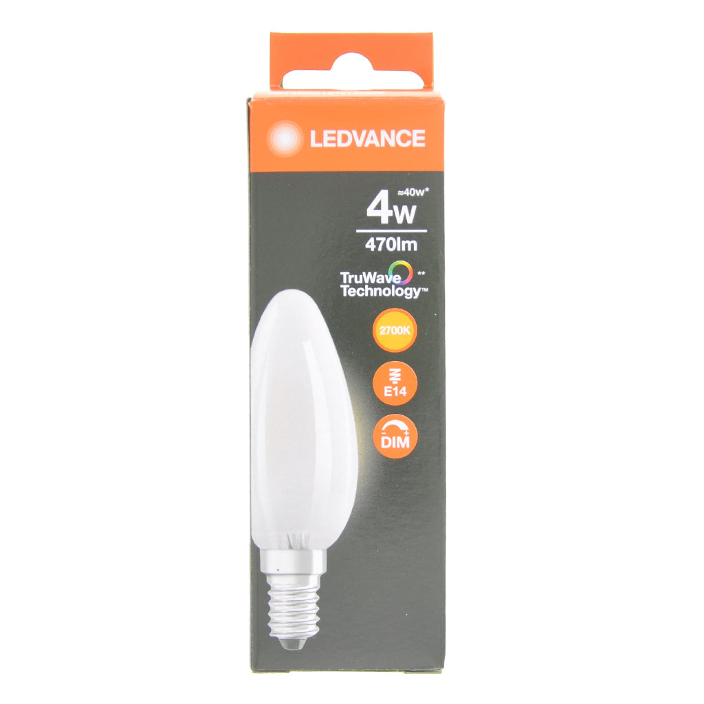 Osram Candle LED Light Bulb E14 240V 4W Pearl W/W