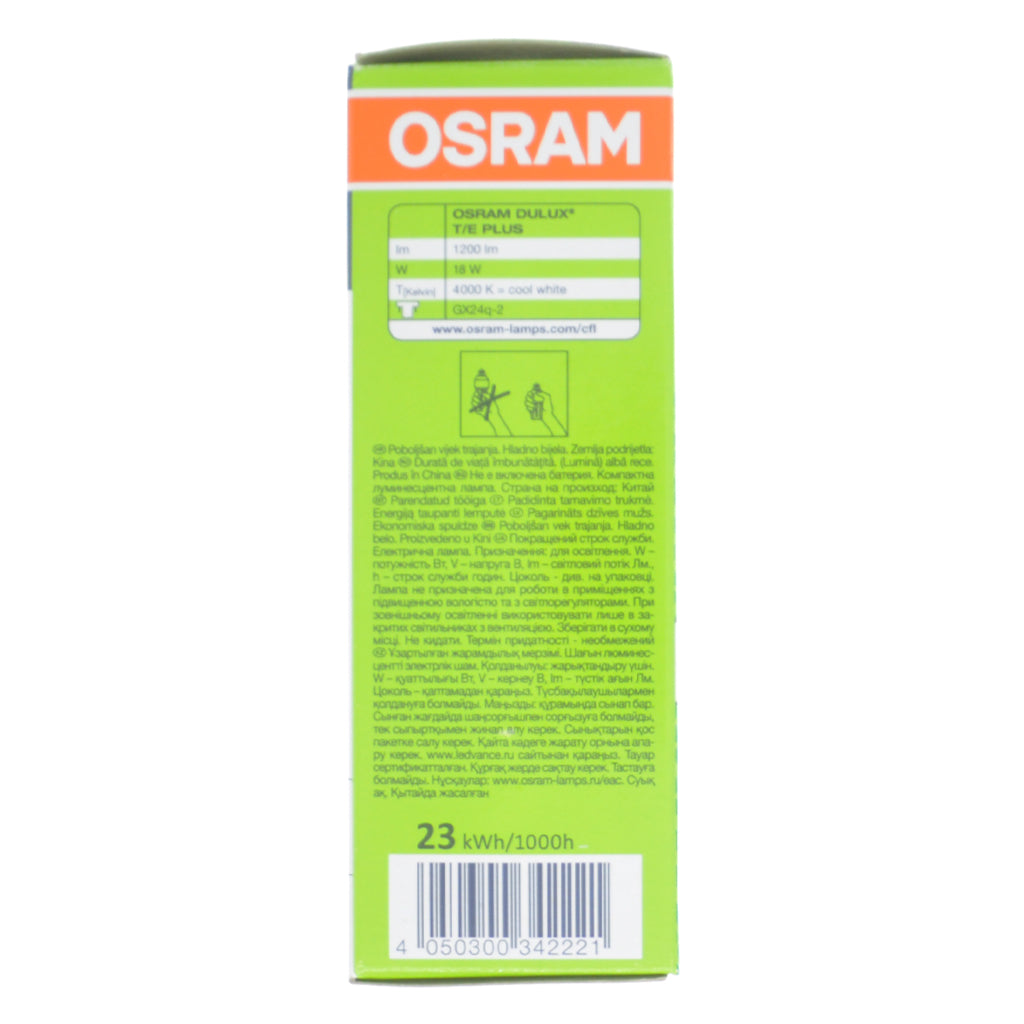 Osram Dulux T/E Plus Compact Fluorescent Light Bulb GX24q-2 18W/840