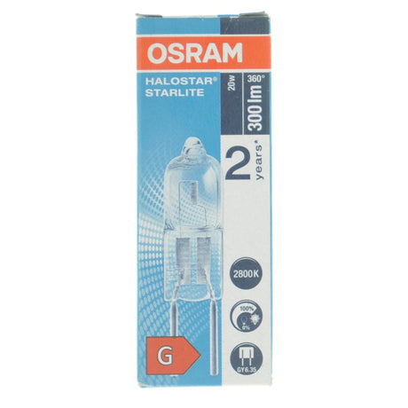 Osram Halostar Starlite Bi-Pin Halogen Light Bulb GY6.35 12V 20W 64427S