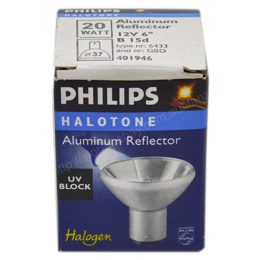 PHILIPS Aluminum Reflector BA15d 12V 20W 6° GBD 6433 401946