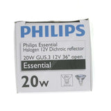 PHILIPS Essential MR16 Halogen Light Bulb GU5.3 12V 20W 36° Open Face