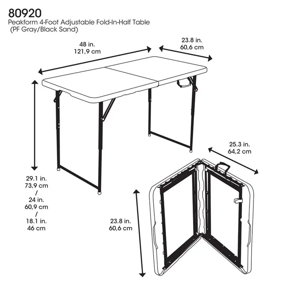 Peakform Blow Mould Bi-Fold Table 1220mm 80920