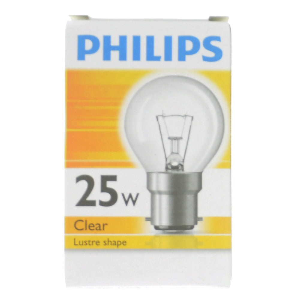 Philips Fancy Round Incandescent Light Bulb B22 240V 25W Clear