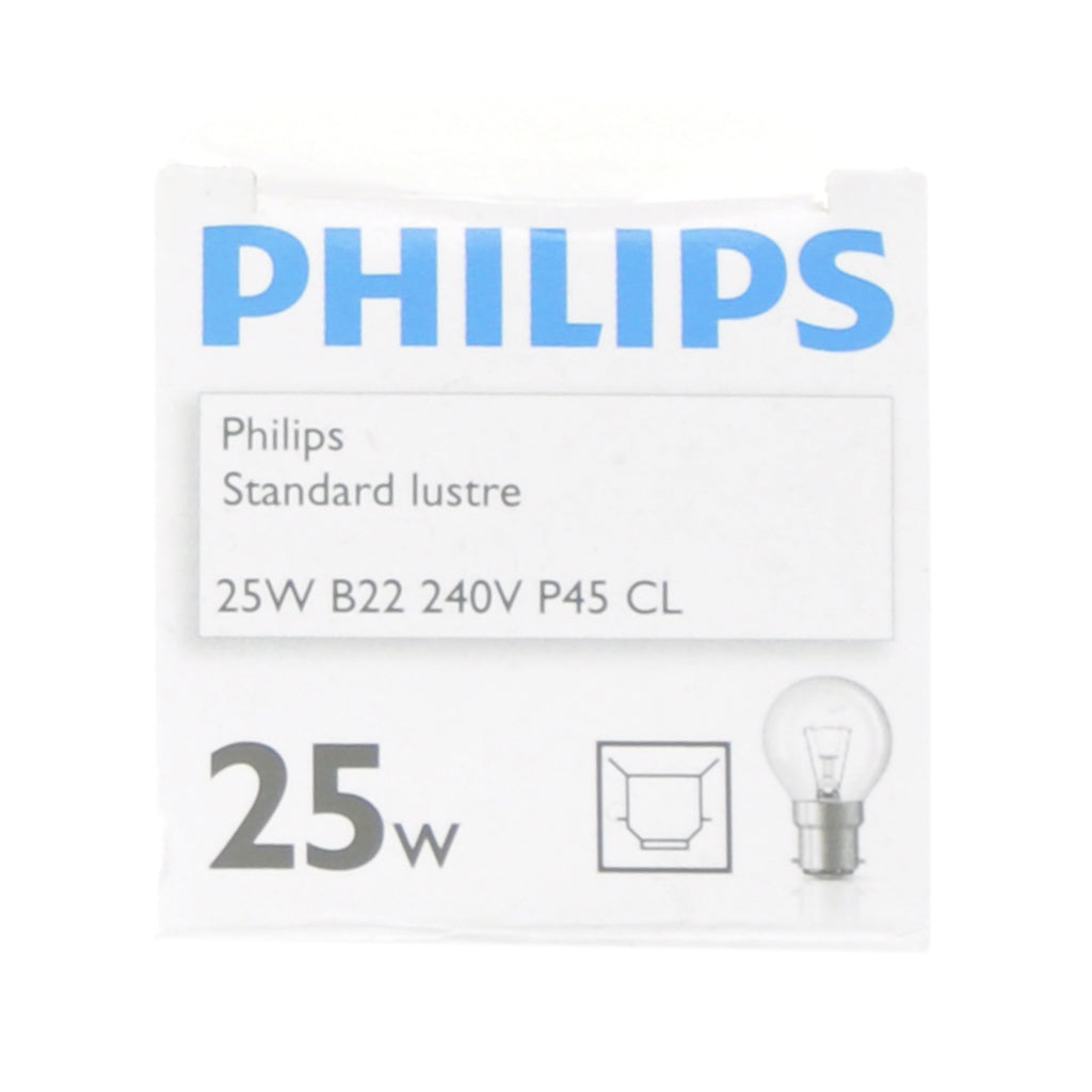 Philips Fancy Round Incandescent Light Bulb B22 240V 25W Clear