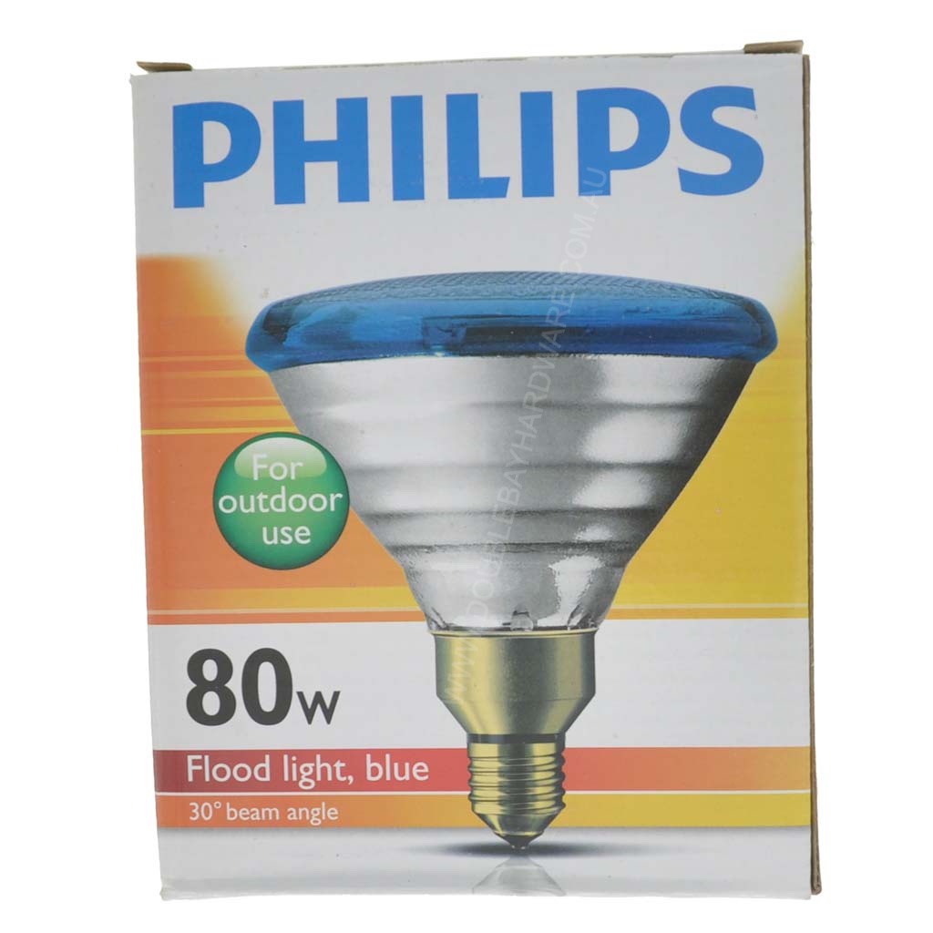 Philips PAR38 Reflector Light Bulb E27 240V 80W Blue