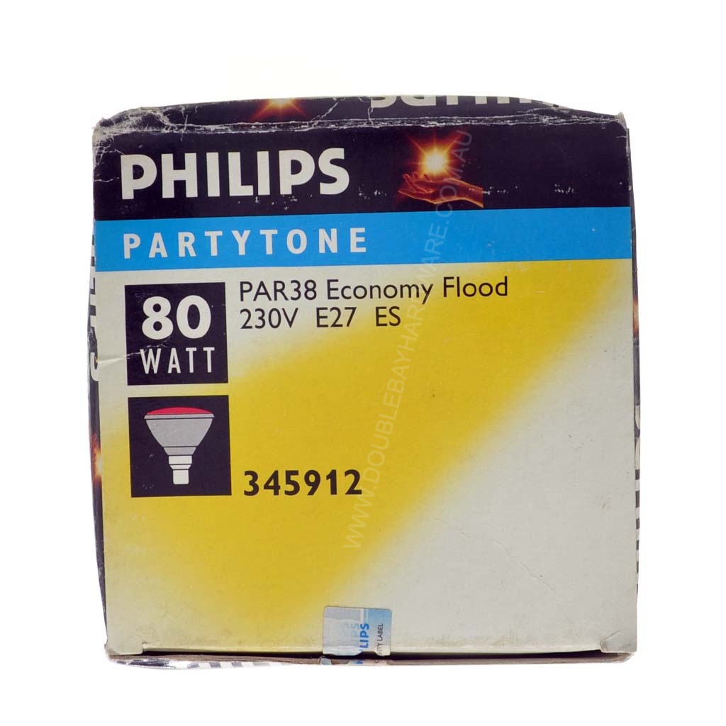 Philips Partytone PAR38 Reflector Light Bulb E27 240V 80W Red