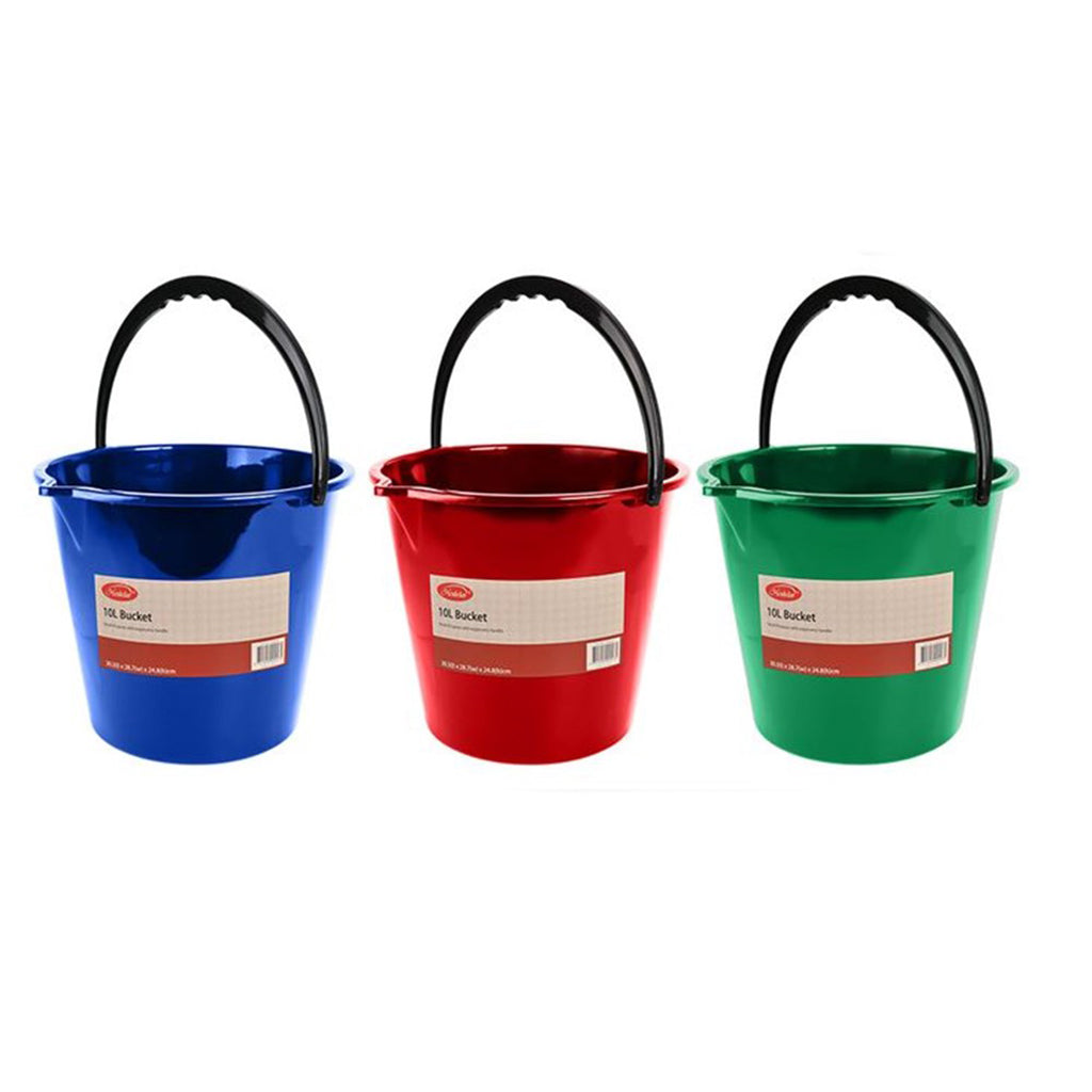 Plastic Bucket With Spout Assorted Colours 10L 1093079C