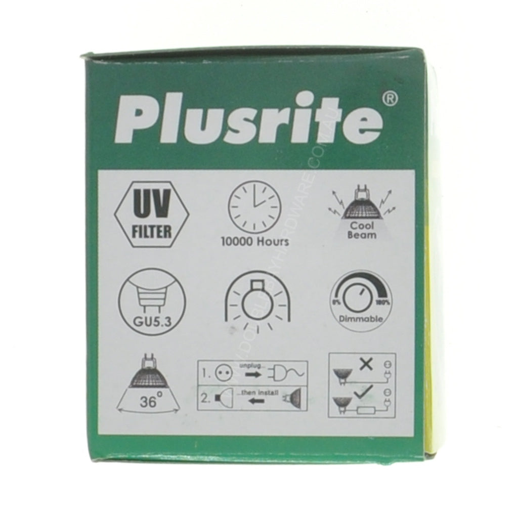 Plusrite MR16 Dichroic Halogen Light Bulb GU5.3 12V 35W 36° 626250