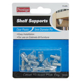 Prestige Shelf Supports 5mm Diameter Pin 12 Units Clear Plastic O904943