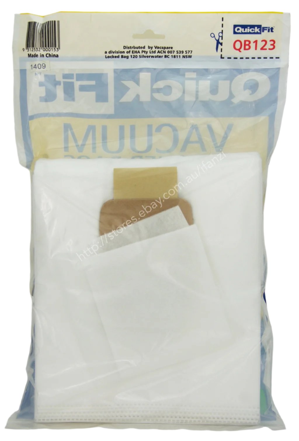 QuickFit Vacuum Cleaner Bags For Nilfisk 5 Bags Included QB123