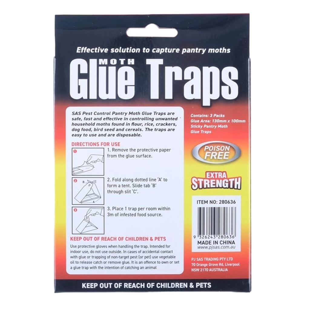 SAS Moth Glue Traps Non-Toxic 130x100mm 3Pcs 280636