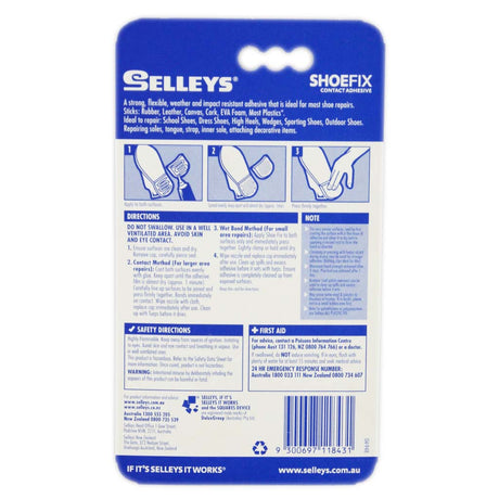 SELLEYS Contact Adhesive SHOEFIX 50ml Stick Rubber,Leather,Canvas,Cork SG 50M