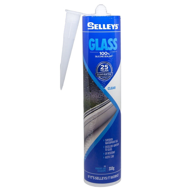 SELLEYS Glass Silicone Sealant Clear 310g For Window & Aquariums