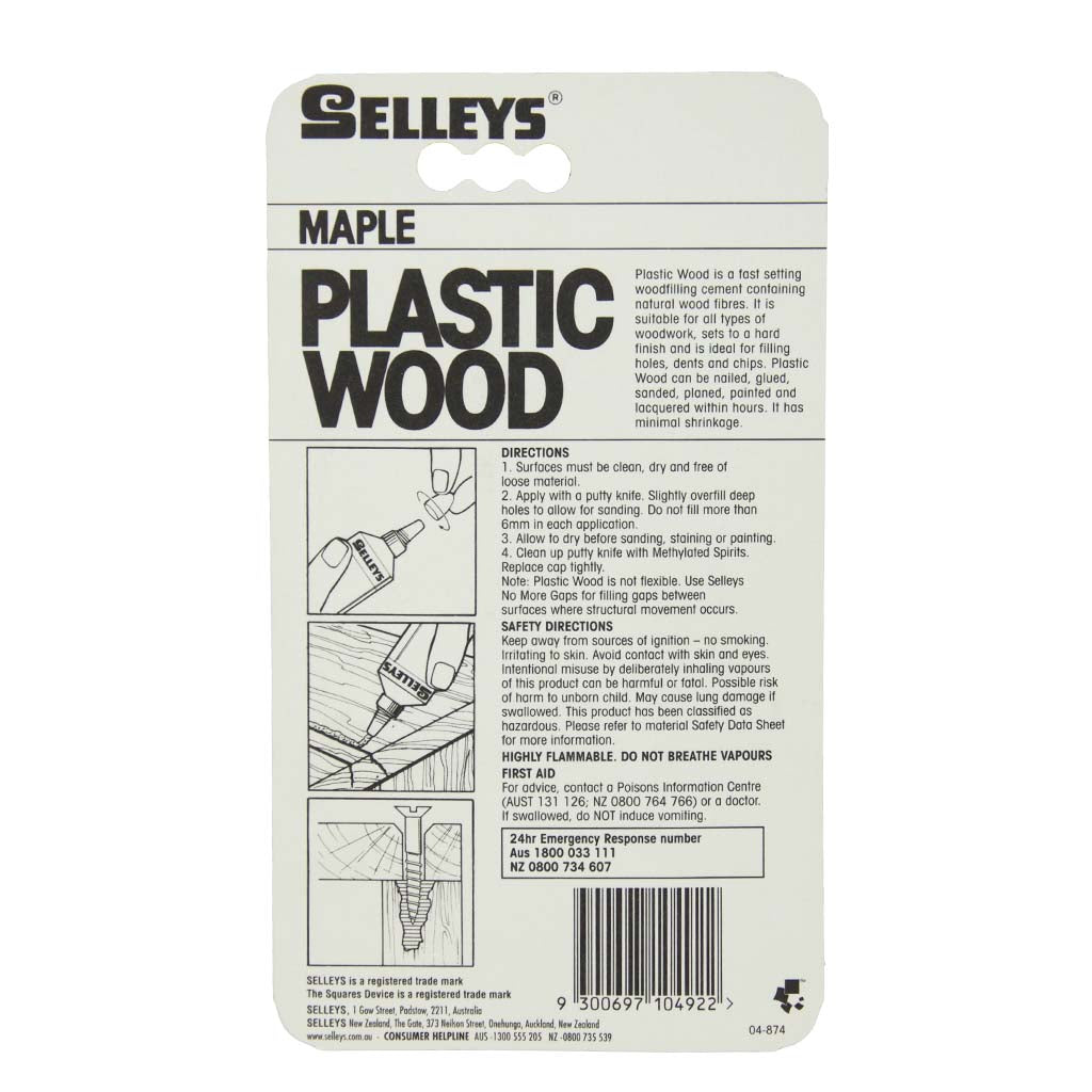 SELLEYS Maple Plastic Wood 50g Fast Setting Wood filling Cement PW 50G