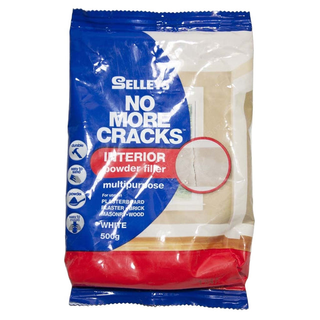 SELLEYS No More Cracks Interior Powder Filler 500g White NMCPI500G