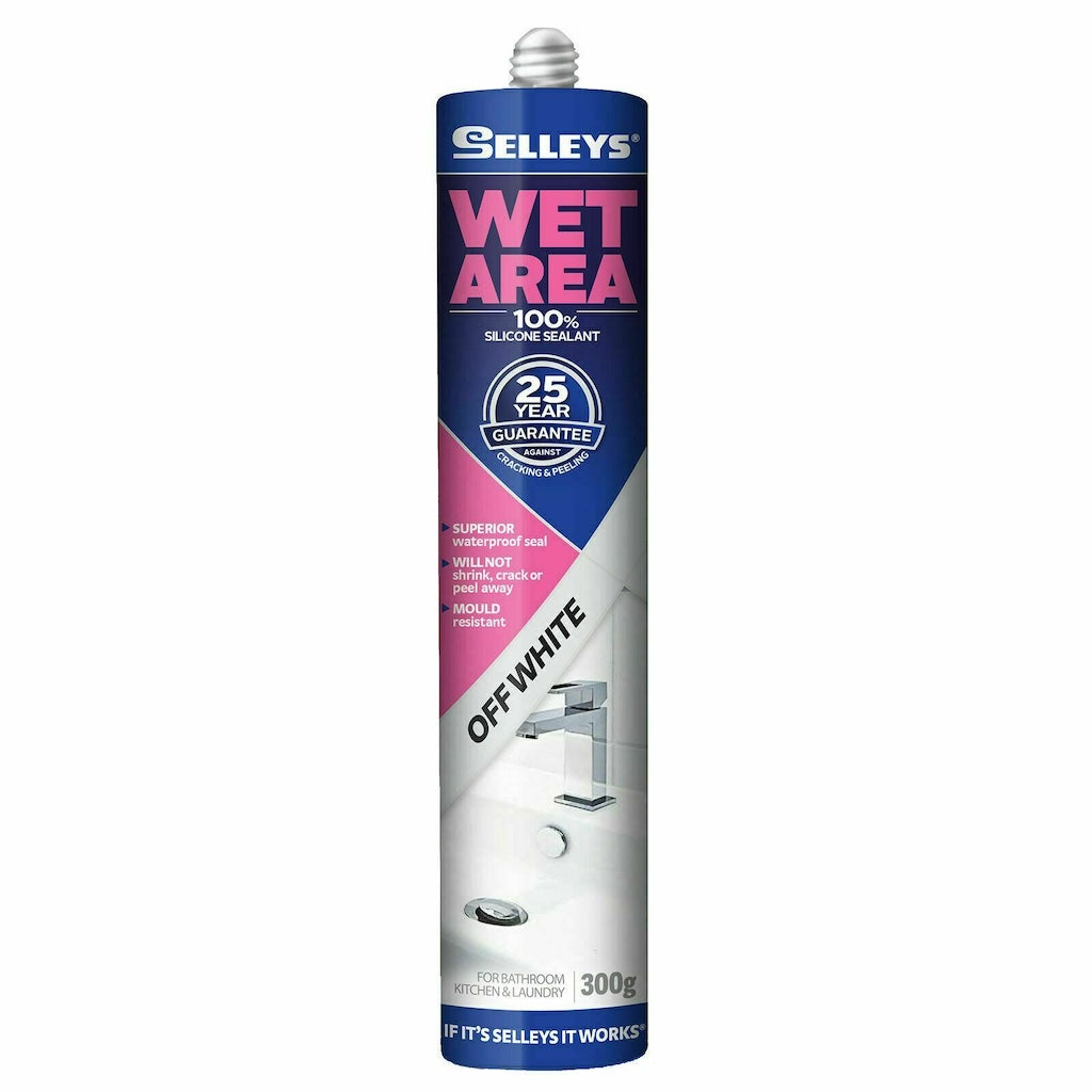 SELLEYS Wet Area Silicone Sealant Off White 300g