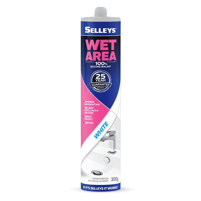 SELLEYS Wet Area Silicone Sealant White 300g