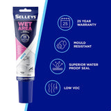 SELLEYS Wet Area Silicone Sealant White 90g