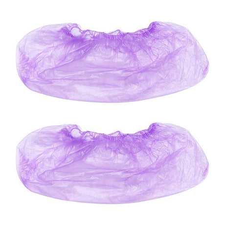 SUNUO Disposable Plastic Shoe Cover 60 Pairs Purple 36x15cm