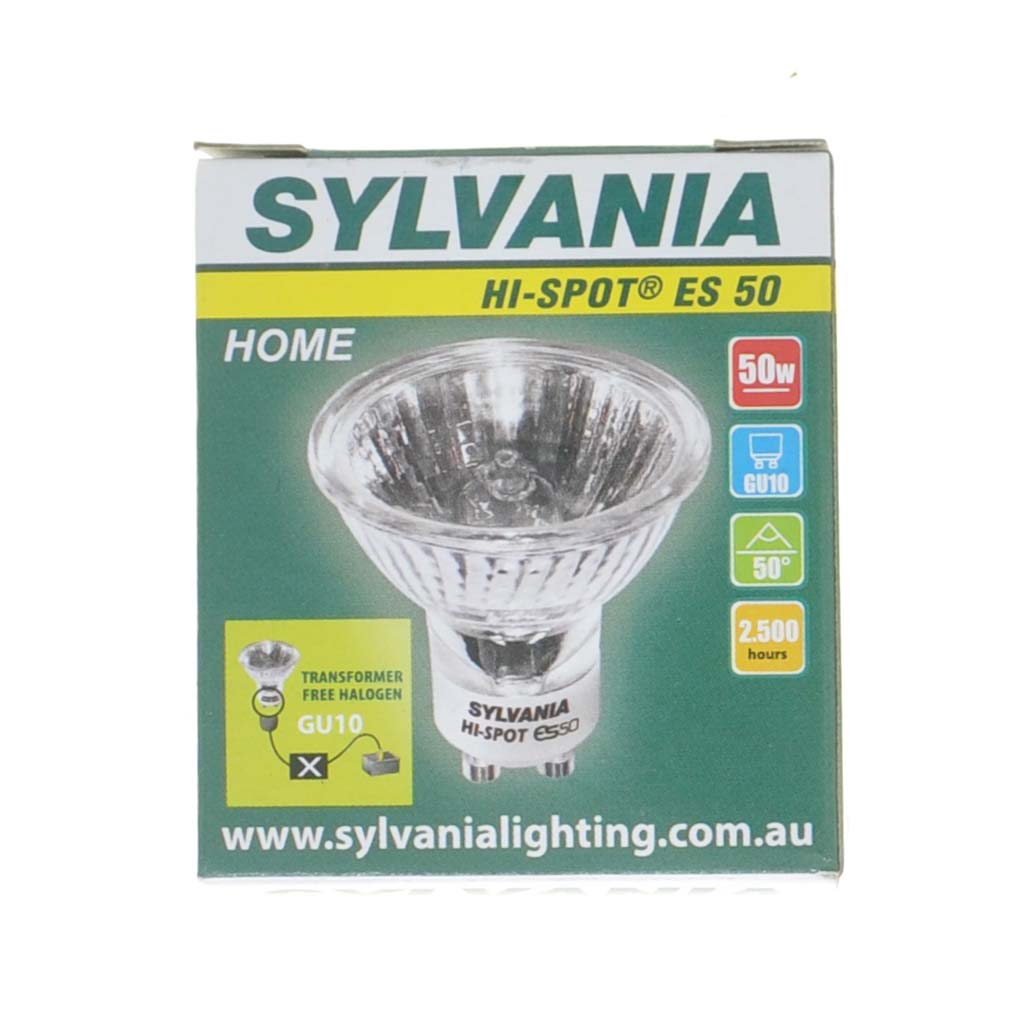 SYLVANIA Hi-Spot ES 50 Halogen Light Bulb GU10 240V 50W 50° 212610