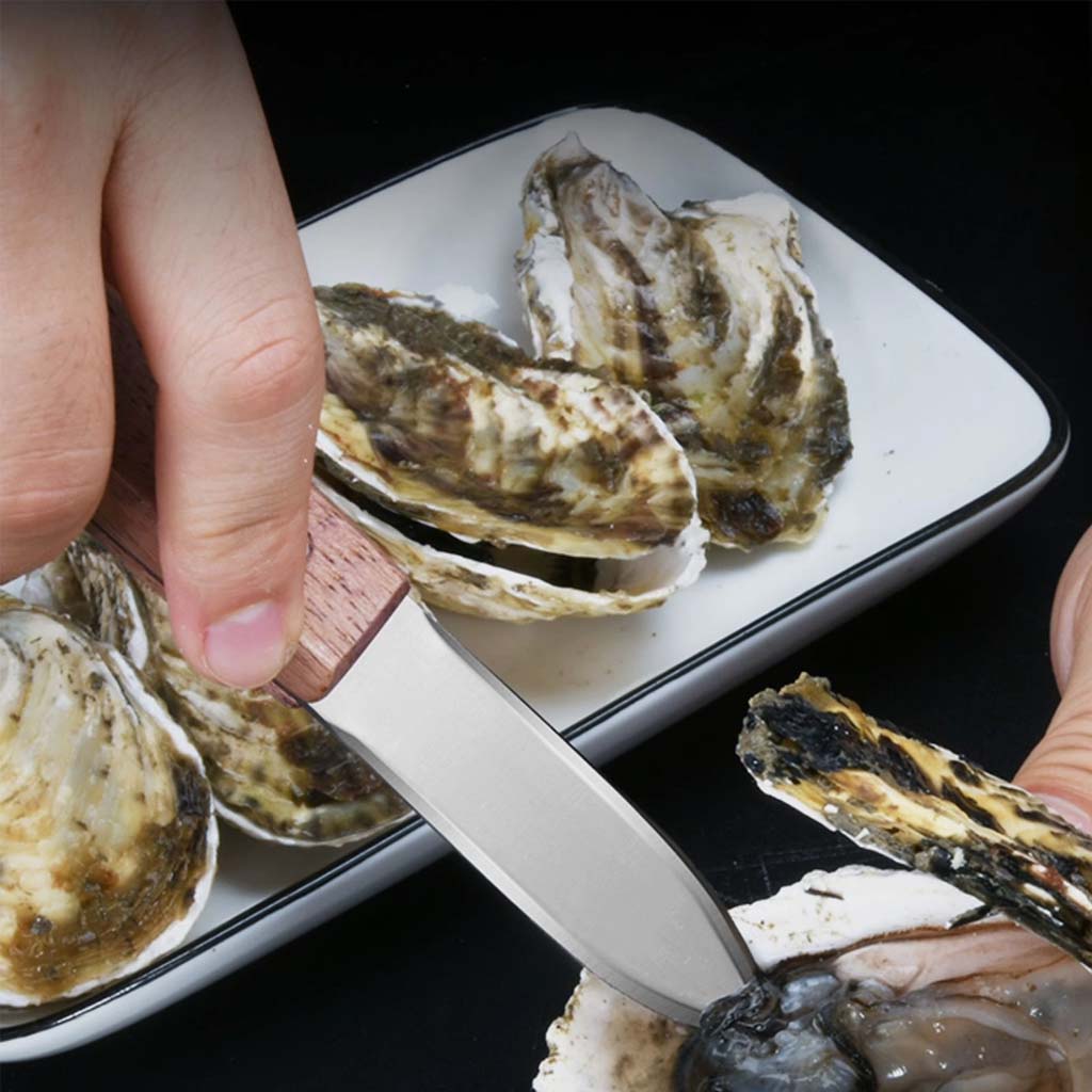 Stainless Steel 430 Oyster Shucker With Wooden Handle 2.5X17cm