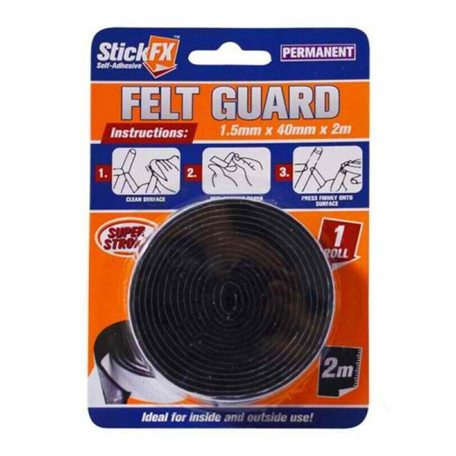 StickFX Self Adhesive Felt Guard Roll 1.5X40mmX2m HAR-206